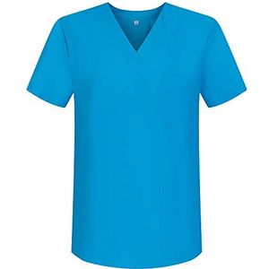 Misemiya - Unisex werkkleding met kraag en korte mouwen, medisch, uniseks – Ref.817, lichtblauw 68, L, lichtblauw 68