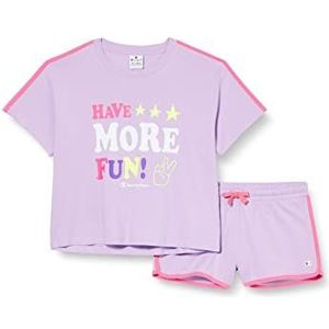 Champion Legacy Fun Club T-shirt en shorts voor meisjes, Lavendel