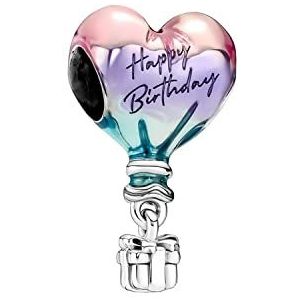 MariaFonte Charm Nieuwe 2023 Compatibel Alle Merken Luchtballon Happy Birthday Goede Verjaardag Reizen Geluksbrenger Hangers Zilver 925 Originele Aanbiedingen Vriendschap Moeder Parel Hart Familie
