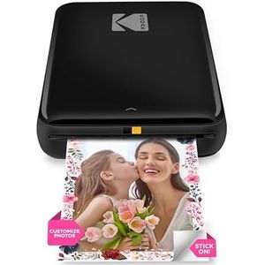 KODAK Step draadloze mobiele ZINK zero-inktprinter en KODAK iOS- en Android-app | Zelfklevende foto's afdrukken 5 x 7 cm - zwart