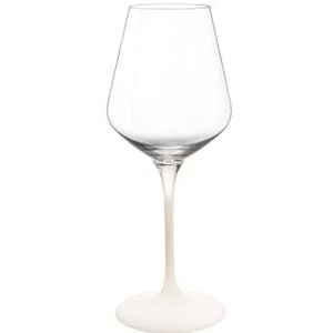 Villeroy & Boch - Manufacture Rock witte wijnglazenset, 4 stuks witte wijnglazen, 380 ml, kristallijn, leisteenlook, mat wit
