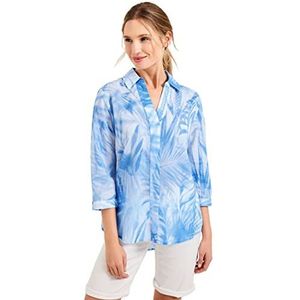 Cecil Dames lang bedrukte blouse blouse, kleur: blauw, L, Kleur: blauw