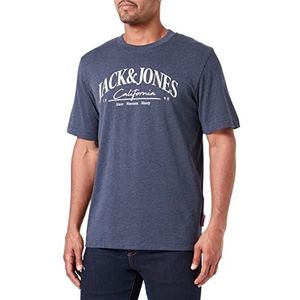 JACK & JONES Jorpalma Branding Tee SS Crew Neck T-shirt voor heren, marineblauw blazer