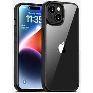 JT Berlin BackCase Pankow Hybrid Housse Compatible avec Apple iPhone 15 [Protection Conforme aux Normes Militaires, Wireless-Charging (Qi), Protection Appareil Photo & écran] Noir/Transparent