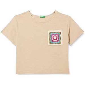 United Colors of Benetton T-shirt 3lhac10bv T-shirt met korte mouwen voor meisjes (1 stuk), Beige 39a