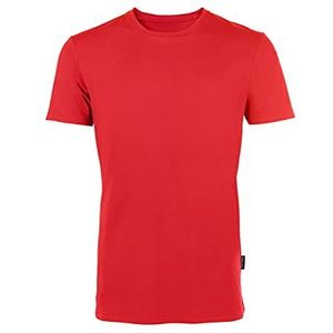 HRM Luxe heren T-shirt met ronde hals, hoogwaardig T-shirt, ronde hals van 100% biologisch katoen, basic T-shirt wasbaar tot 60 °C, hoogwaardige en duurzame herenkleding, rood, S, Rood
