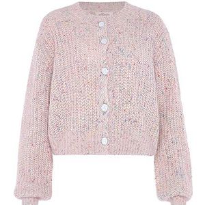 Aleva Lazy Chic Cardigan à col rond pour femme Rose Taille M/L, Rose, M