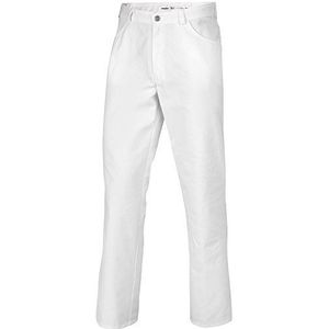 BP 1643-558-21-XSn uniseks jeansbroek met verstelbaar elastiek aan de achterkant, 245,00 g/m², stofmix, wit, maat XS