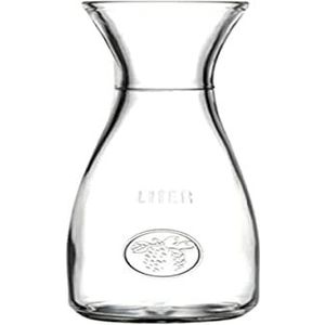 Karaf/schenkkan 1 liter van glas met uitlopende hals - Waterkan - Sapkan