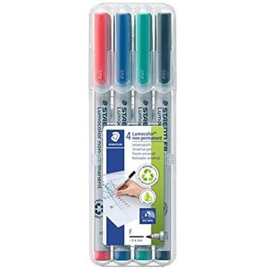 STAEDTLER 4 stuks Lumocolor niet-permanente marker 316F gesorteerd