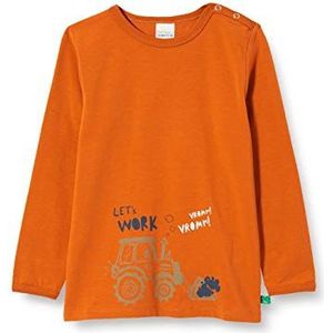 Fred's World by Green Cotton Baby Jongens T-shirt Tractor Vroom T, roest, 68, Roest.