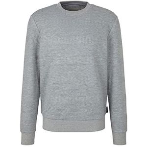 Tom Tailor Heren sweatshirt, 12035, grijs gemêleerd, L, 12035, melange grijs gemêleerd