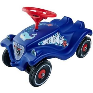 BIG-Bobby-Car Classic Ocean Kindervoertuig met stickers in oceaandesign, voor jongens en meisjes, maximale draaglast 50 kg, antislip voertuig, voor kinderen vanaf 1 jaar, blauw