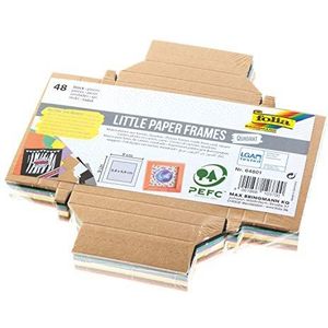 folia Little Paper Frames 64801 Fotolijst, vierkant, 8 verschillende kleuren, 48 stuks