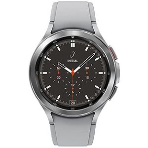 Samsung Galaxy Watch4 Classic 4G, 46 mm zilver, smartwatch, roterende ring, gezondheid, wellness, sport, BMI, ECG, Franse versie