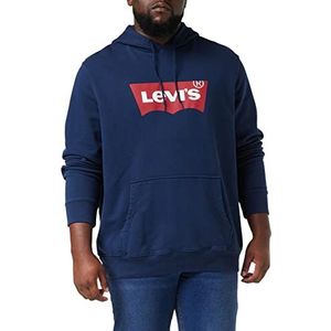 Levi's T2 Big Graphic heren hoodie, Big Bw Sweatshirt met capuchon, blauw