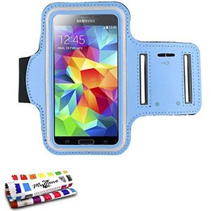 Muzzano Sportarmband voor Samsung Galaxy S4 [Tonic All S] [Lagunenblau] + stylus en reinigingsdoek - ultieme bescherming voor je Samsung Galaxy S4