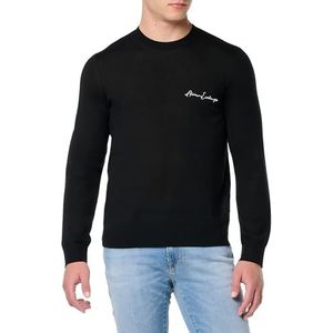 Armani Exchange Essential, ronde hals, logo-print trui voor heren (1 stuk), zwart.