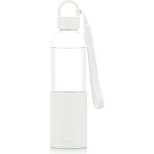 Bodum Melior 12053-913B drinkfles van glas, gekleurde siliconen huls, schroefsluiting, 0,5 liter, wit