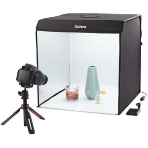 Hama Fotodoos 50 x 50 cm (fotostudio, mini fotostudio, lichtdoos, mini-witte doos, groen scherm, lichttent, fotokubus, voor productfotografie, accessoires