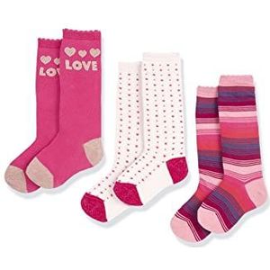 Chicco Set van 3 Pezzi Calzini Lunghi 3-delige set met lange sokken, roze, normaal (3 stuks) uniseks kinderen en jongeren, roze, normaal, Roze