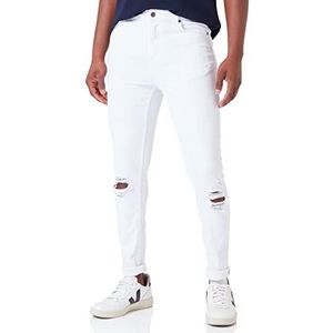 Gianni Kavanagh White Ripped Carrot Leg Jeans, M heren, wit, M, Wit.