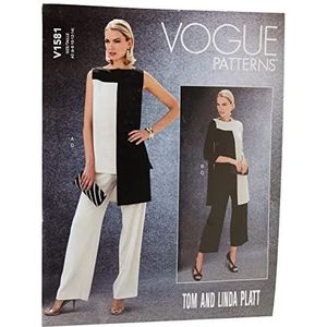 Vogue Patterns 1581 A5, tunieken en broeken, maten 6-14, zijde, meerkleurig, 20 x 0,5 x 25 cm