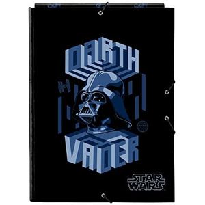 STAR WARS Digital Escape Folio map met 3 kleppen, ideaal voor kinderen van verschillende leeftijden, comfortabel en veelzijdig, kwaliteit en weerstand, zwart, 26 x 36,5 cm, zwart, Estándar, casual