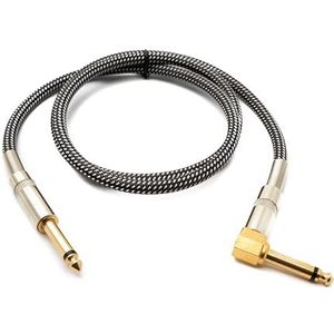 System-S Câble audio - 100 cm - 6,35 mm - Fiche mâle vers mâle - En nylon tressé - Protection anti-torsion - Adaptateur AUX