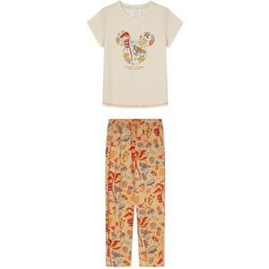 women'secret Pijama 100% Algodón Estampado tropische damespyjama (2 stuks), Ivoor, M