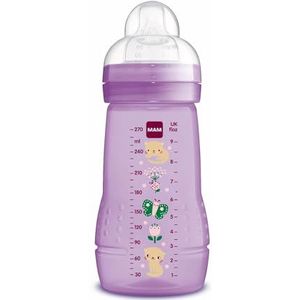 MAM Easy Active Baby Bottle A132 Babyfles met Skinsofttm zuignap van siliconen, voor baby's vanaf 2 maanden, steriliseerbaar, 270 ml, roze