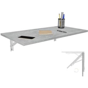 Wandklaptafel Bureautafelblad 80x40 cm in beton Inklapbare eettafel Keukentafel voor aan de muur Bartafel Staande tafel Wandtafel Klaptafel voor wandmontage op kantoor Keuken