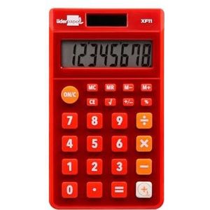 Calculator oogdenpapier XF11 8 zonne-nummers en batterijen rood 115 x 65 x 8 mm
