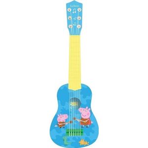 Lexibook Peppa Pig Georges Mijn eerste gitaar, 6 nylon snaren, 53 cm, inclusief gids, blauw/geel, K200PP