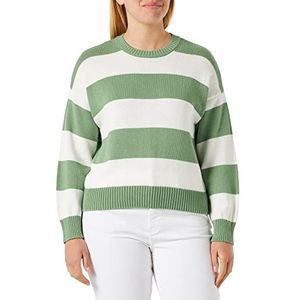 United Colors of Benetton Mesh G/C M/L 1494E105J damessweater (1 stuk), Lichtgroene strepen patroon 902