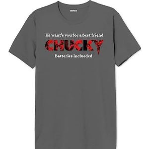 Chucky Uxchuckts003 T-shirt voor heren (1 stuk), Antraciet