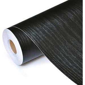 Ambiance Sticker Rouleau Adhésif au Mètre - Autocollants Revêtement Adhésif Cuisine, Meubles et Salle de Bain Aluminium - H60 cm x L8 m, Black