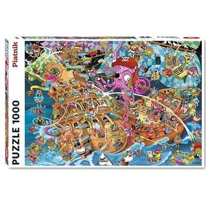 Piatnik 556745 - RJ Crisp - The Pink Pirate, 1000 puzzelstukjes.