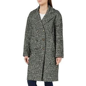 Pinko Eprom Manteau en tweed Button Robe pour femme, Zz2 Nero Bianco, Large