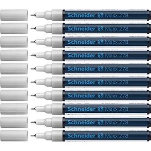 Schneider Maxx 278 schilder- en decormarker met naaldpunt, wit, 10 stuks