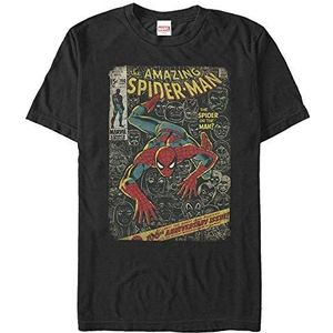 Marvel Spider-Man Classic Spidey Front Cover Organic T-Shirt, Unisex, Zwart, S, SCHWARZ
