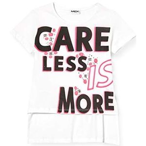 MEK T-Shirt M/M Jersey Leggero Con St.+APPL. Mouwloze trui voor meisjes, wit (Off White 01 900), 116, wit (Off White 01 900)