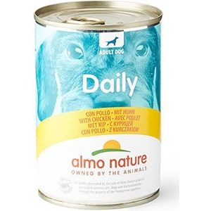 Almo Nature Daily Dog Natvoer voor honden met kip, 24 blikjes van 400 g