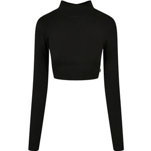 Urban Classics - Organic Cropped Turtleneck Longsleeve top Zwart