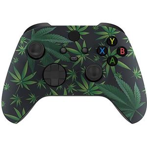 eXtremeRate Groen Onkruid Ziel Vervanging Front Behuizing Shell voor Xbox Series X Controller, Soft Touch Custom Cover Faceplate voor Xbox Series S Controller - Controller NIET inbegrepen