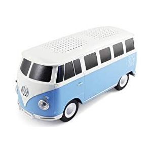 BRISA VW Collection - Volkswagen Combi Bus T1 Camper Van draagbare Bluetooth-luidspreker, draadloos, met hoge geluidskwaliteit en vintage design voor picknicks/camping/reizen (wit/blauw)