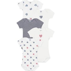 Petit Bateau A0cqv Noi Body met korte mouwen, uniseks, baby, 5 stuks, Variant 1., 6 maanden