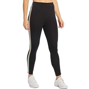 Urban Classics Dames Multicolor Side Taped Leggings, Zwart (Black 00007), 38 (maat fabrikant: Small) Vrouwen, zwart.