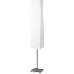 BRILLIANT Nerva vloerlamp titanium/wit, 2 x C35, E14, 40 W, geschikt voor kaarsen (niet inbegrepen), schaal A ++ tot E, met pedaal