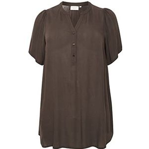 Kaffe Curve Dames Plus Size Tunic Dress Shorts Puff Sleeves losse blouse dames Java, 50 oversized, Java